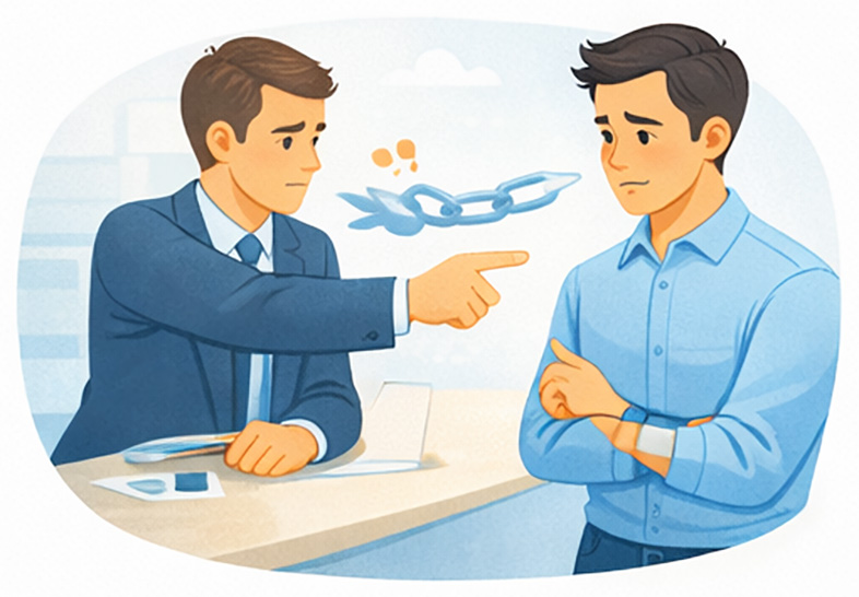 Trabajador recibiendo carta de despido improcedente