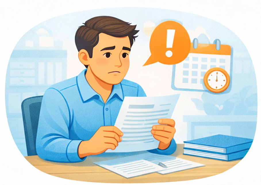 trabajador preocupado por problemas económicos debido al retraso salarial